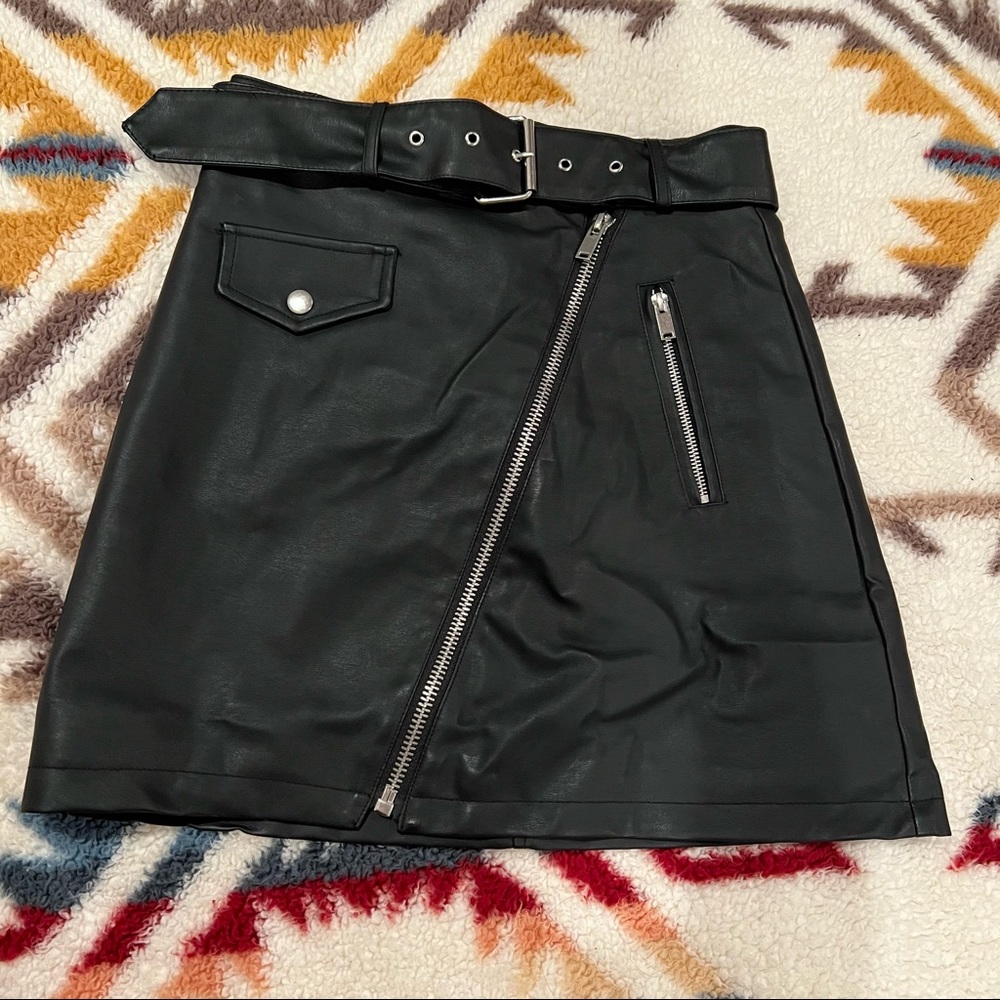 Black pleather skirt